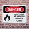 Signmission Acetylene No Smoking No Open Flames Danger Sign, Plastic, 14in W x 10in L, 2PK OS-2PACK-DS-P-1014-L-1015 - alternate 7